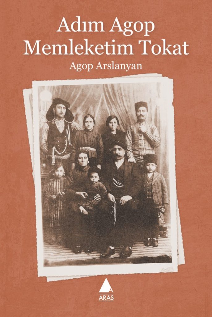 Book cover with text at top in white and facsimile of black and white family portrait in middle.